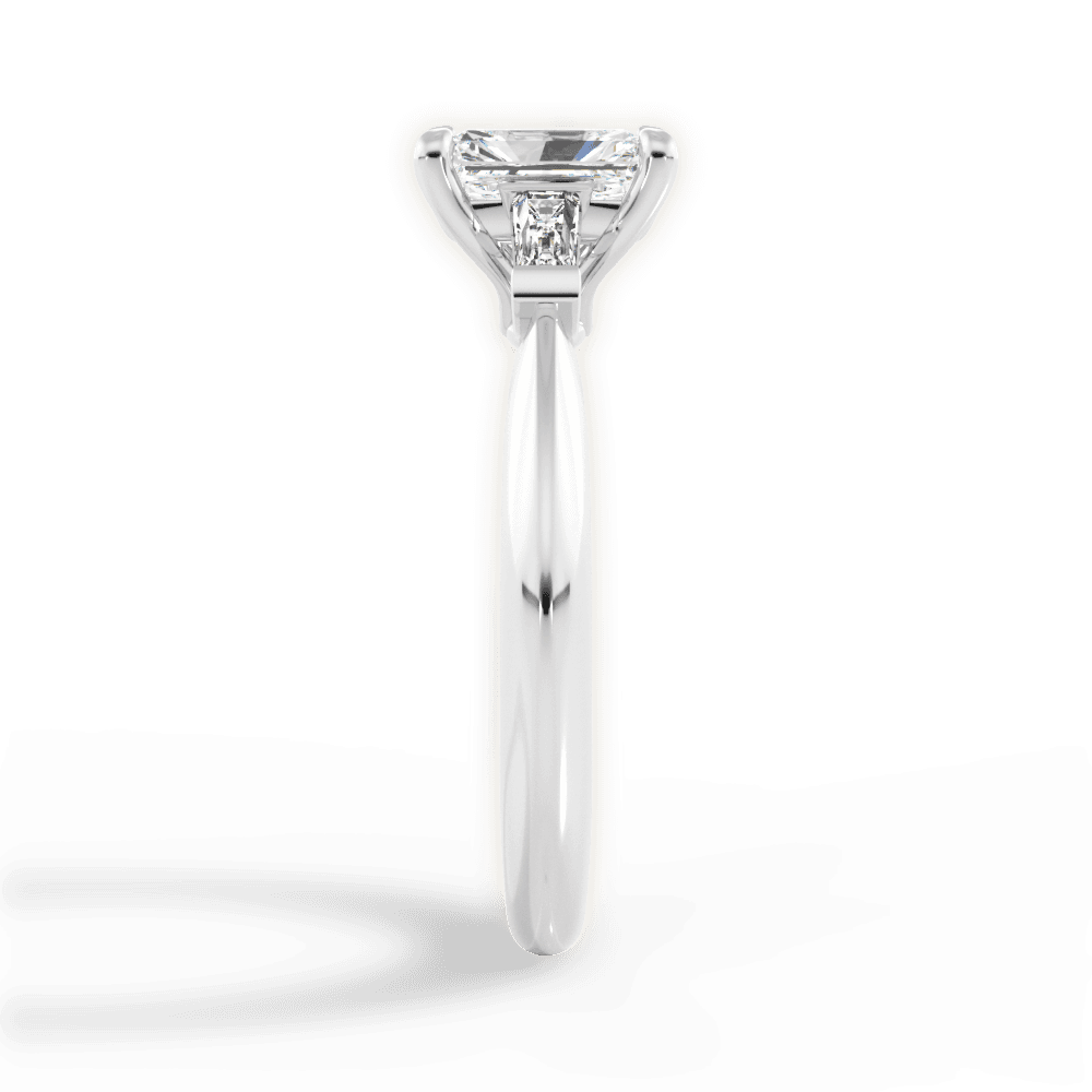 Emily Radiant Cut Lab Grown Diamond Platinum Engagement Ring - View 4