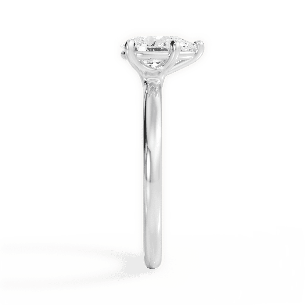 Angela Pear Cut Lab Grown Diamond Platinum Engagement Ring - View 4