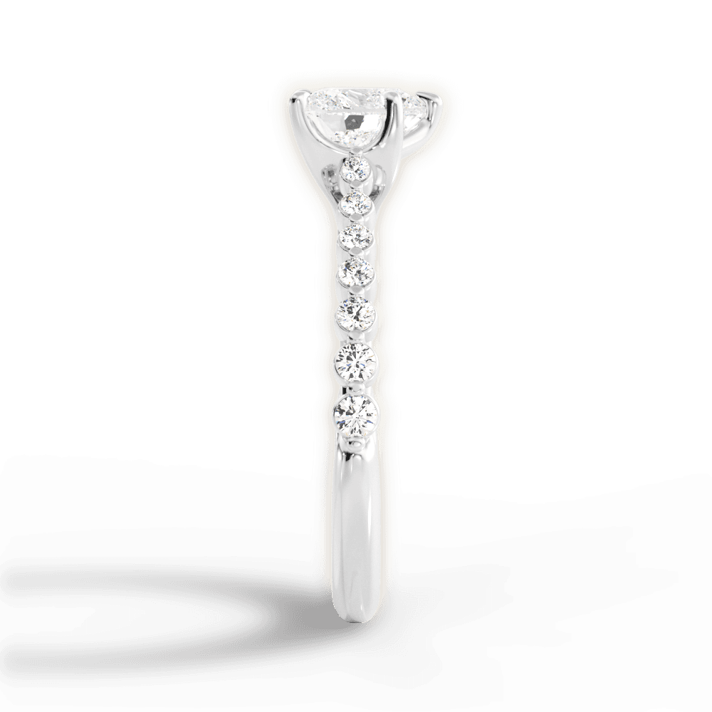 Dana Heart Cut Lab Grown Diamond Platinum Engagement Ring - View 2