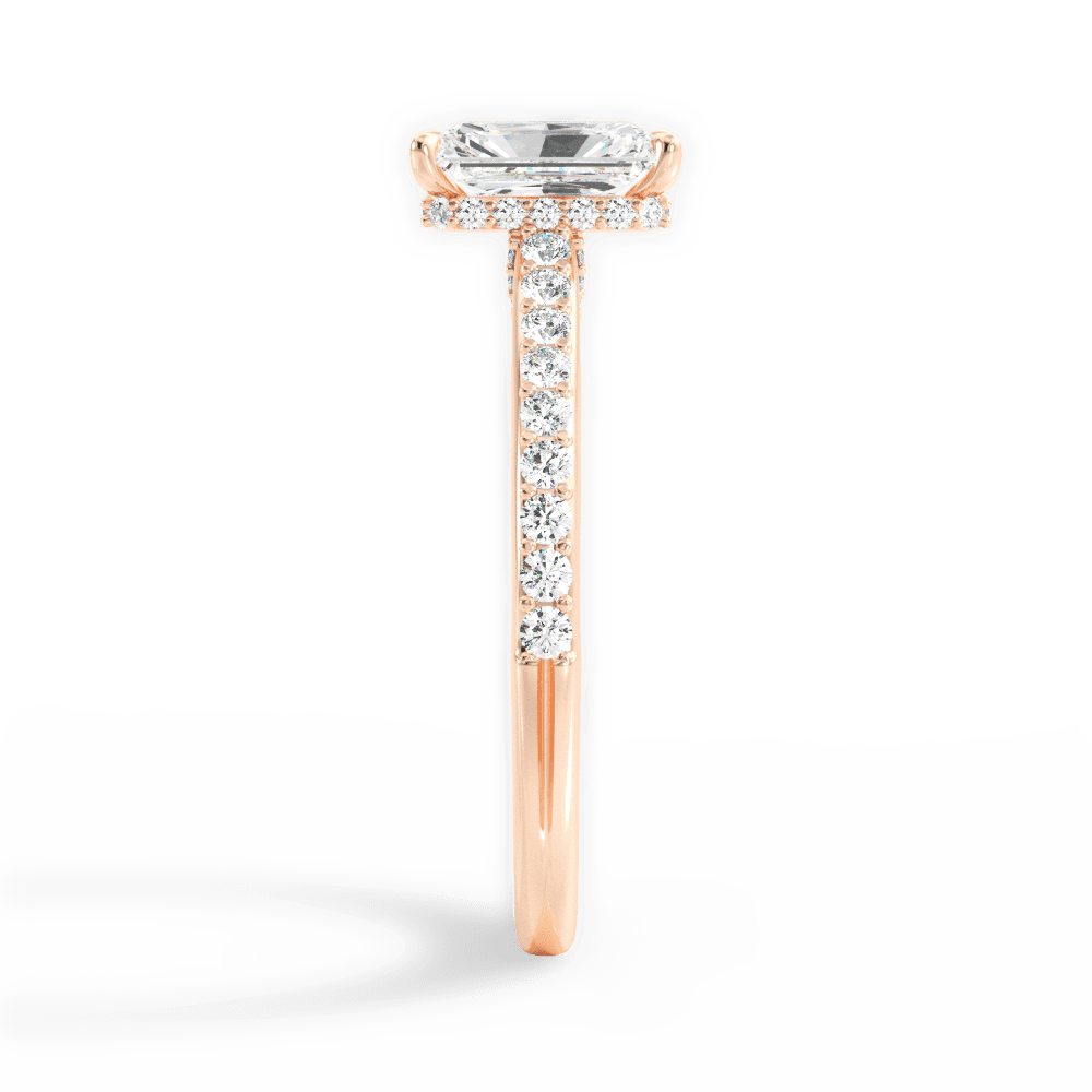 Joan Radiant Cut Lab Grown Diamond 18Kt Rose Gold Engagement Ring - View 4