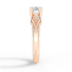 Isabel Asscher Cut Lab Grown Diamond 18Kt Rose Gold Engagement Ring - View 3