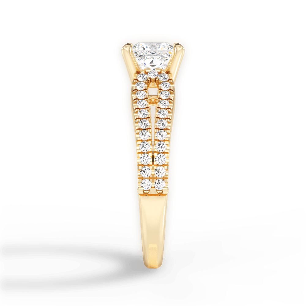 Jessica Princess Cut Lab Grown Diamond 18Kt Yellow Gold Engagement Ring - View 3