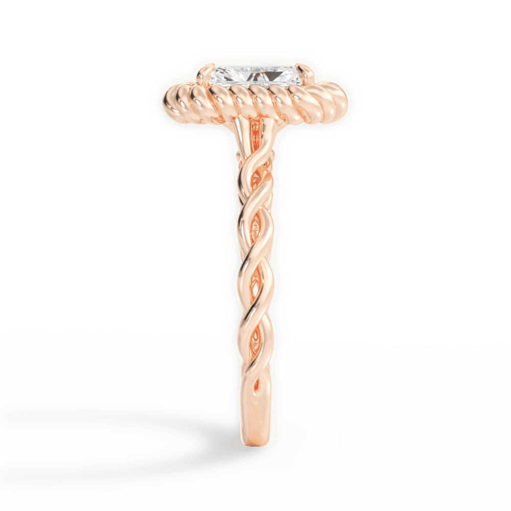 Belinda Radiant Cut Lab Grown Diamond 18Kt Rose Gold Engagement Ring - View 4