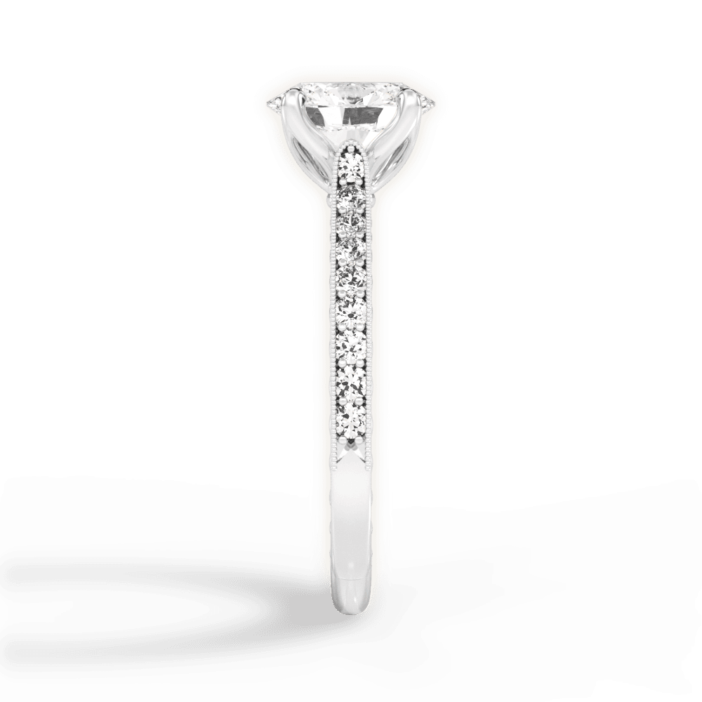 Gilda Oval Cut Lab Grown Diamond 18Kt White Gold Engagement Ring - View 3