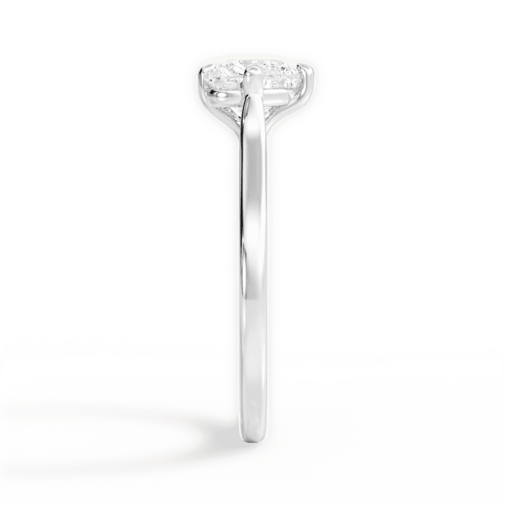 Bernadette Heart Cut Lab Grown Diamond 18Kt White Gold Engagement Ring - View 4