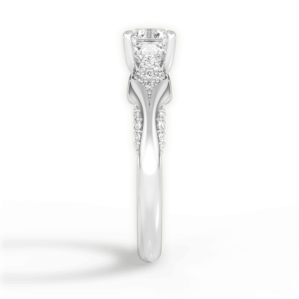 Isabel Asscher Cut Lab Grown Diamond 18Kt White Gold Engagement Ring - View 4