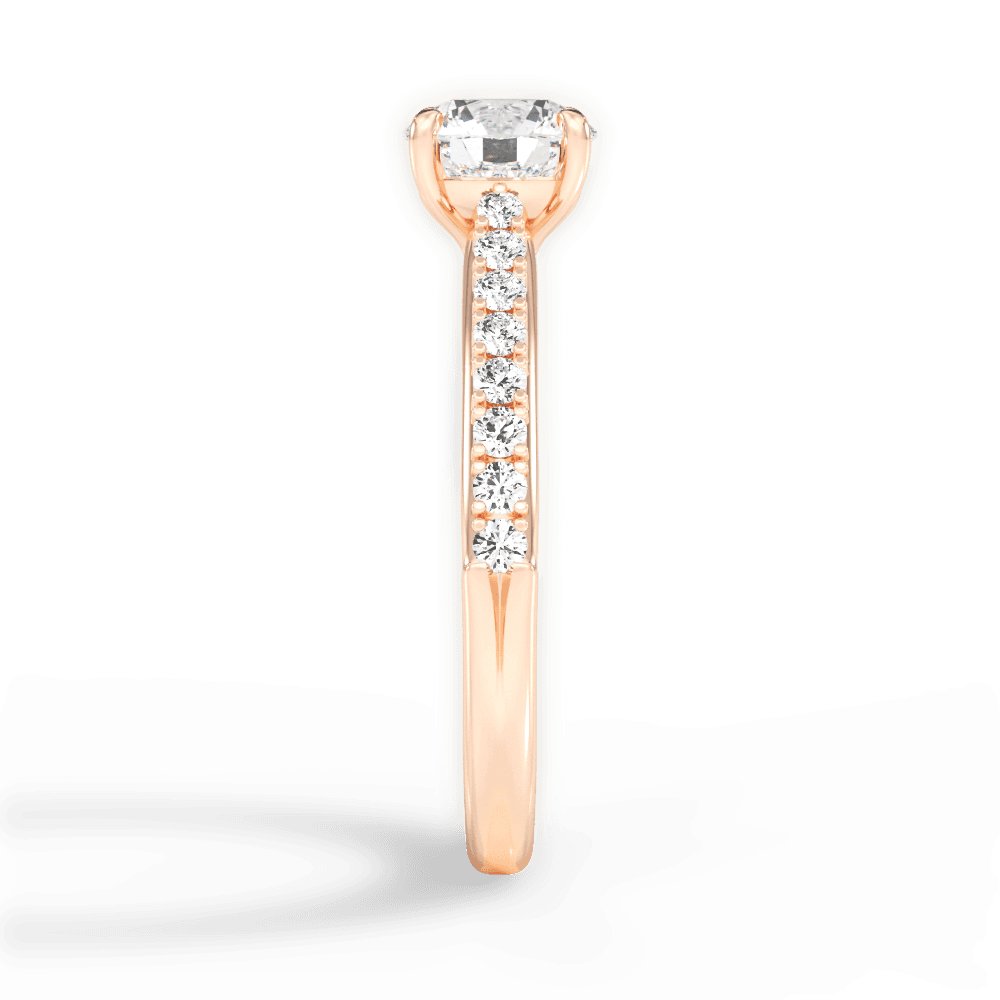 Elizabeth Round Cut Lab Grown Diamond 18Kt Rose Gold Engagement Ring - View 4