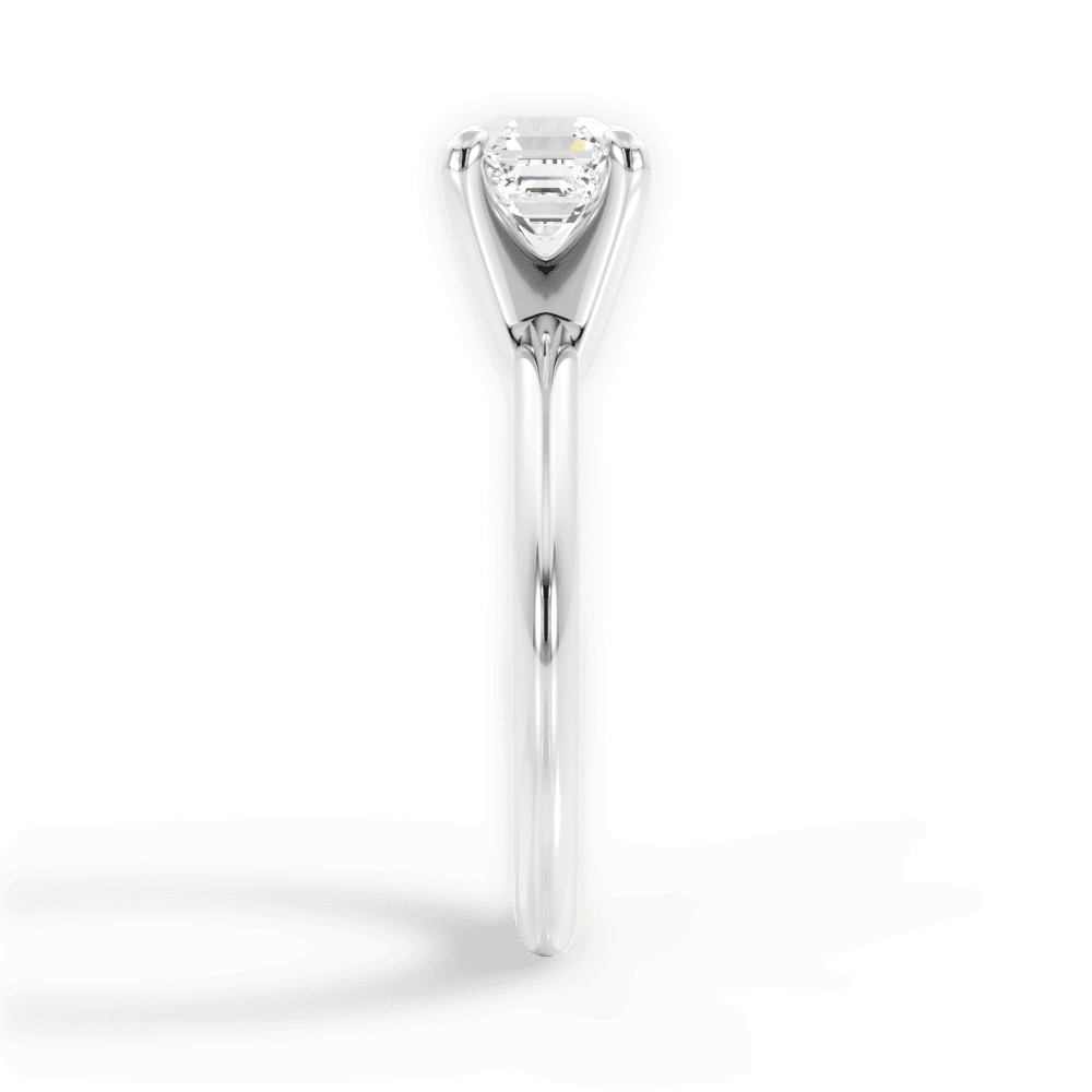 Alicia Asscher Cut Lab Grown Diamond Platinum Engagement Ring - View 3