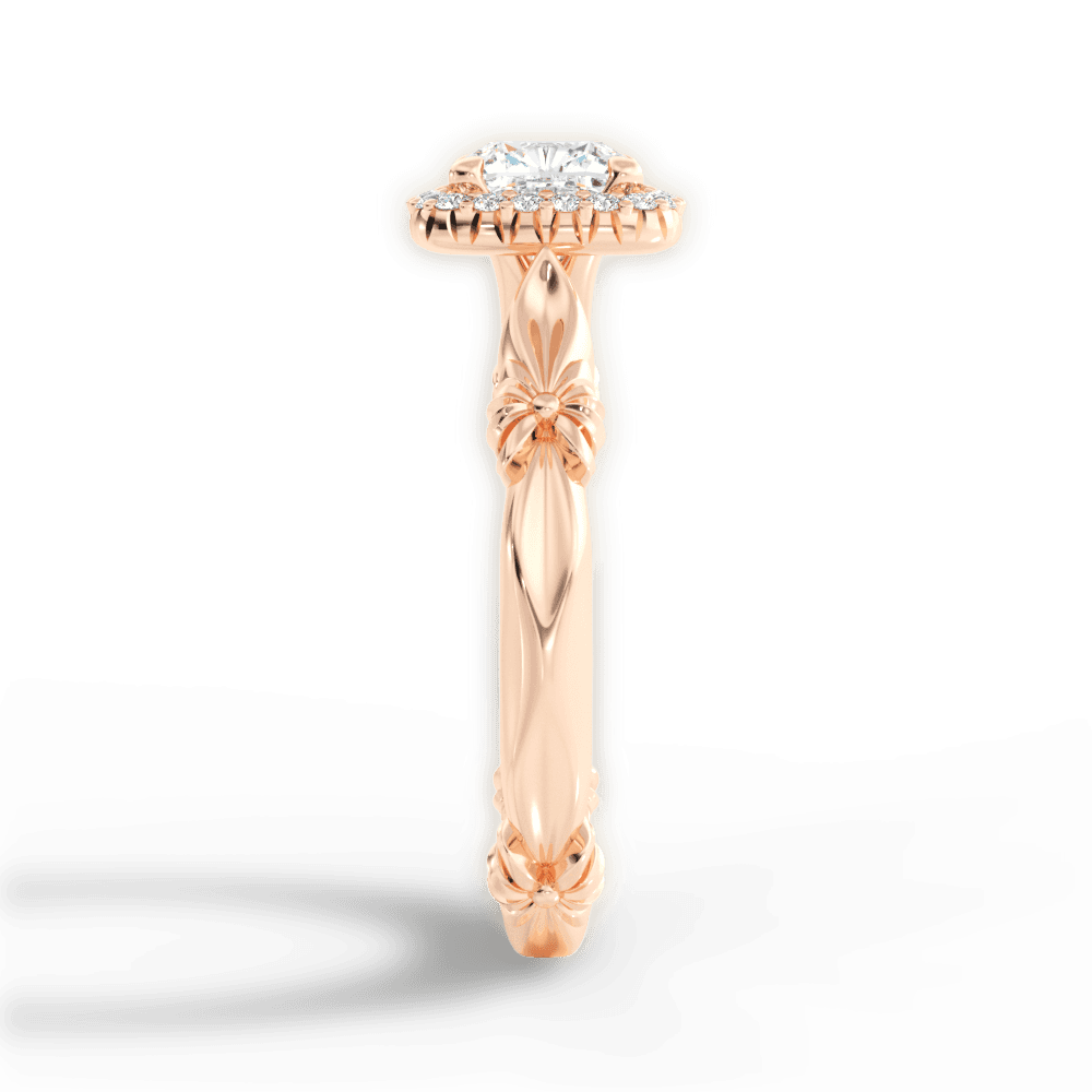 Erica Cushion Cut Lab Grown Diamond 18Kt Rose Gold Engagement Ring - View 3