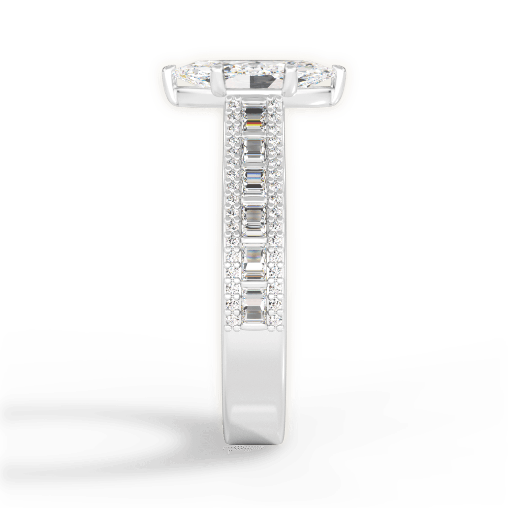 Lynn Marquise Cut Lab Grown Diamond Platinum Engagement Ring - View 3