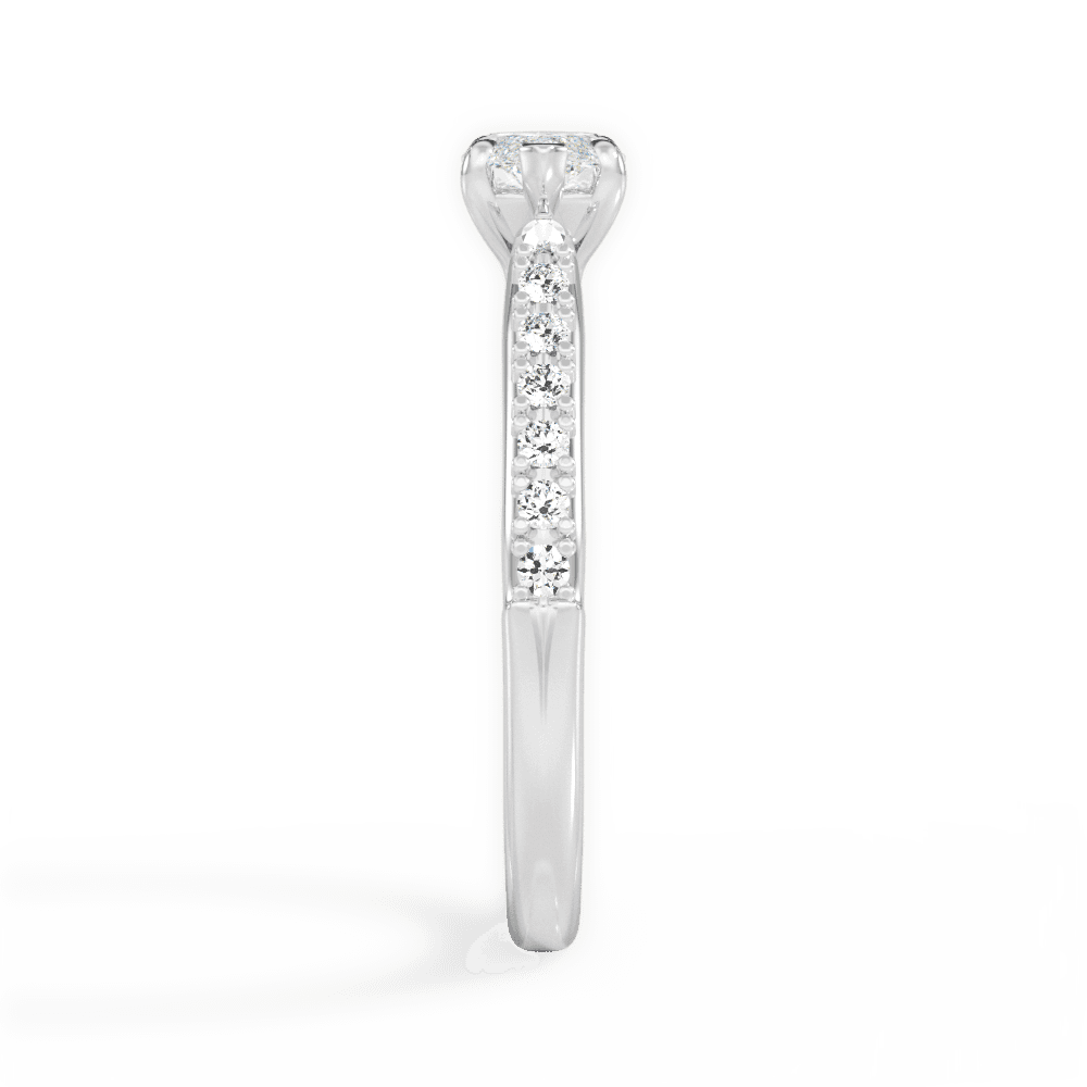 Diane Marquise Cut Lab Grown Diamond 18Kt White Gold Engagement Ring - View 4