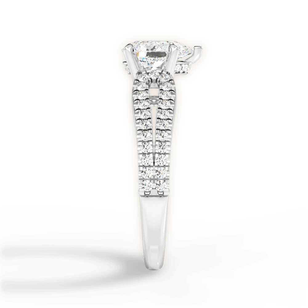 Jessica Pear Cut Lab Grown Diamond 18Kt White Gold Engagement Ring - View 4