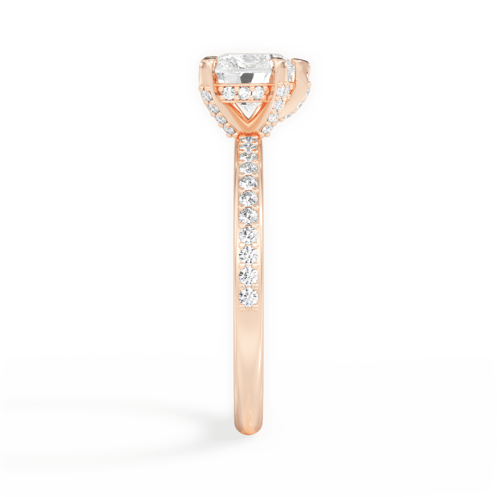Janice Heart Cut Lab Grown Diamond 18Kt Rose Gold Engagement Ring - View 3