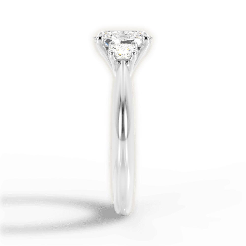 Dorothy Oval Cut Lab Grown Diamond 14Kt White Gold Engagement Ring - View 3