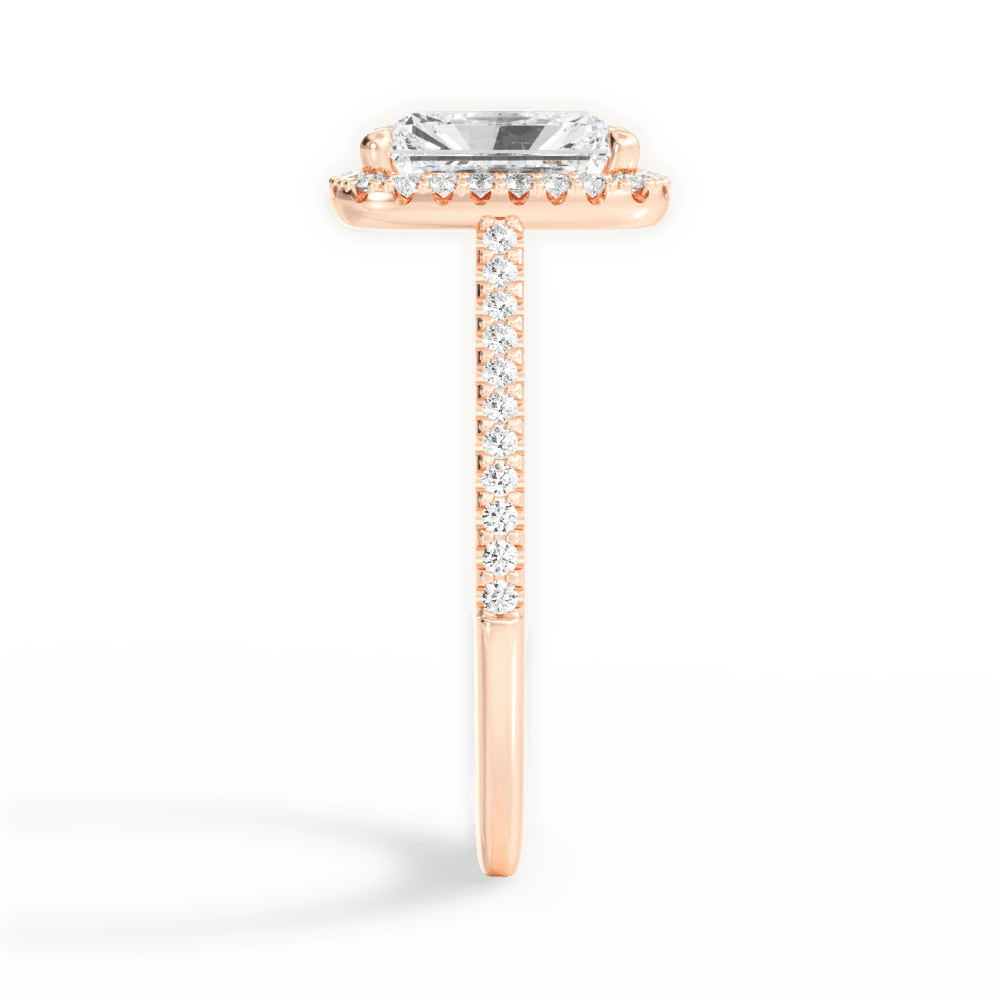 Jeanne Radiant Cut Lab Grown Diamond 18Kt Rose Gold Engagement Ring - View 3