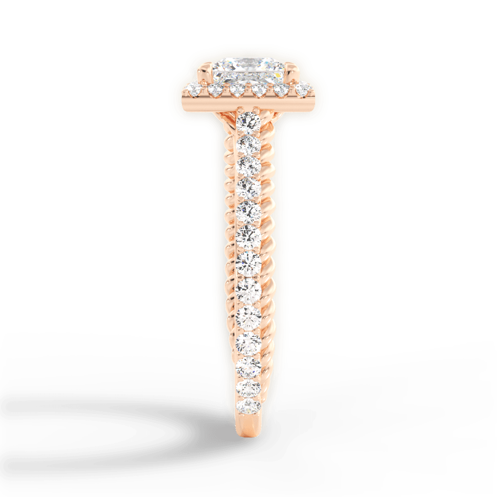 Kim Princess Cut Lab Grown Diamond 18Kt Rose Gold Engagement Ring - View 2