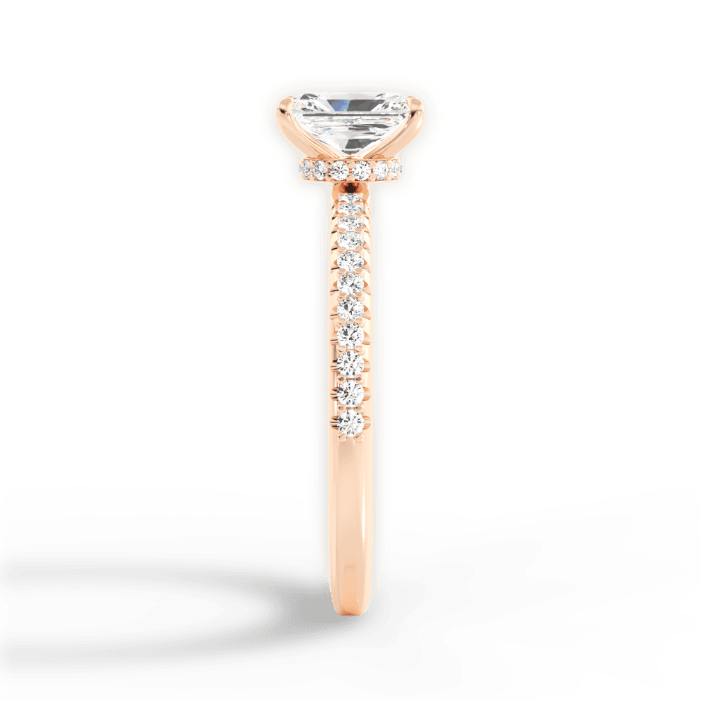 Giselle Radiant Cut Lab Grown Diamond 18Kt Rose Gold Engagement Ring - View 4