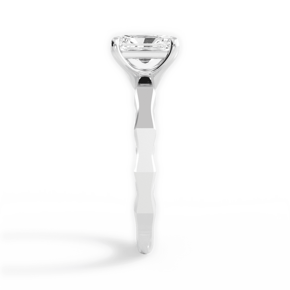 Aaliyah Radiant Cut Lab Grown Diamond 14Kt White Gold Engagement Ring - View 3