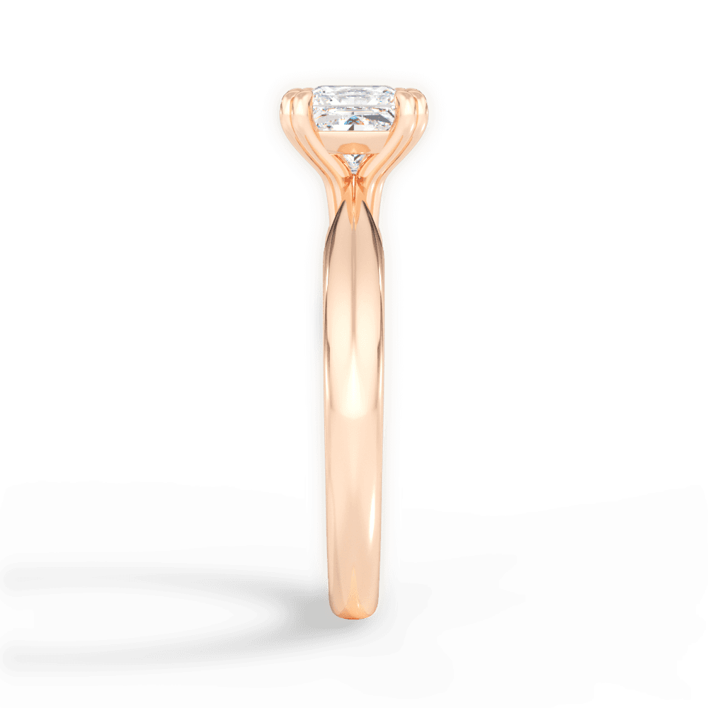 Claudia Princess Cut Lab Grown Diamond 18Kt Rose Gold Engagement Ring - View 4