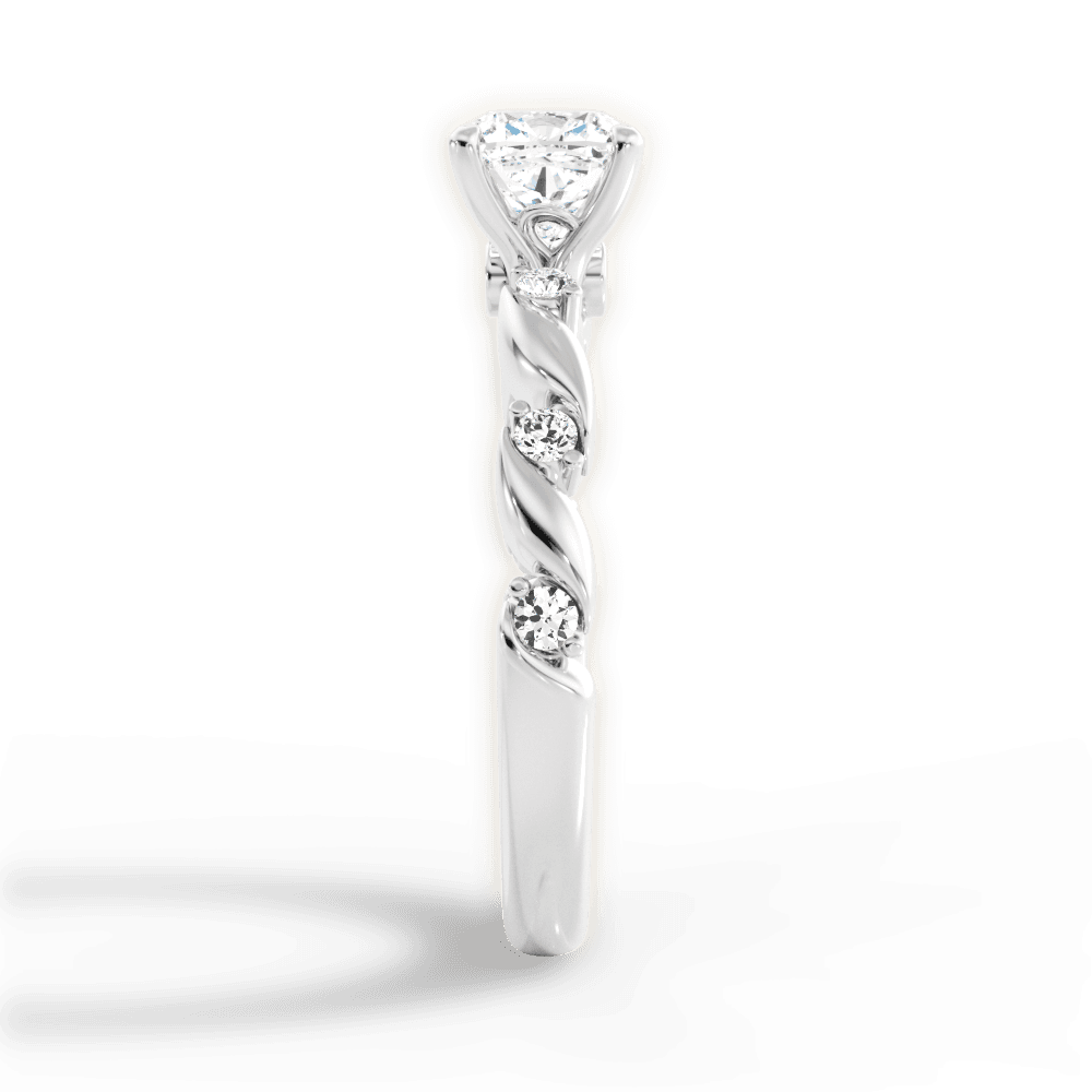 Emma Cushion Cut Lab Grown Diamond 14Kt White Gold Engagement Ring - View 4
