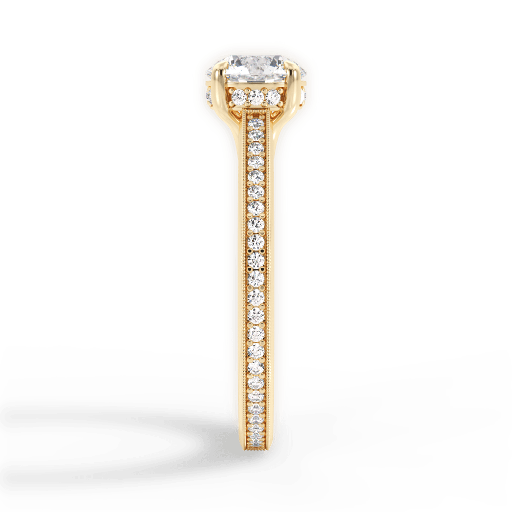 Janet Round Cut Lab Grown Diamond 18Kt Yellow Gold Engagement Ring - View 2