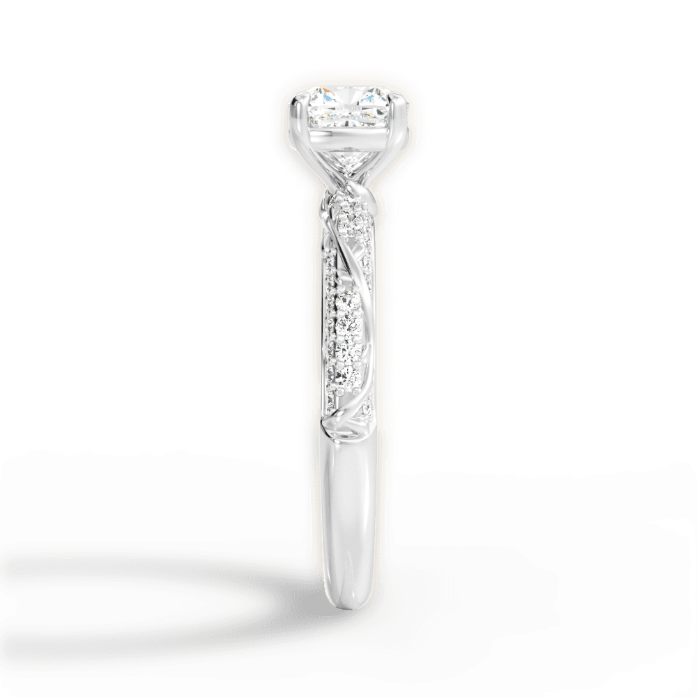 Gloria Cushion Cut Lab Grown Diamond 18Kt White Gold Engagement Ring - View 2