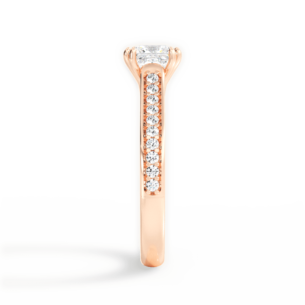 Deborah Princess Cut Lab Grown Diamond 18Kt Rose Gold Engagement Ring - View 2