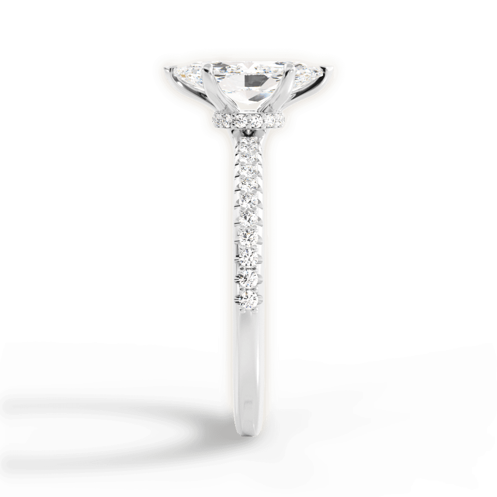 Giselle Marquise Cut Lab Grown Diamond 14Kt White Gold Engagement Ring - View 2