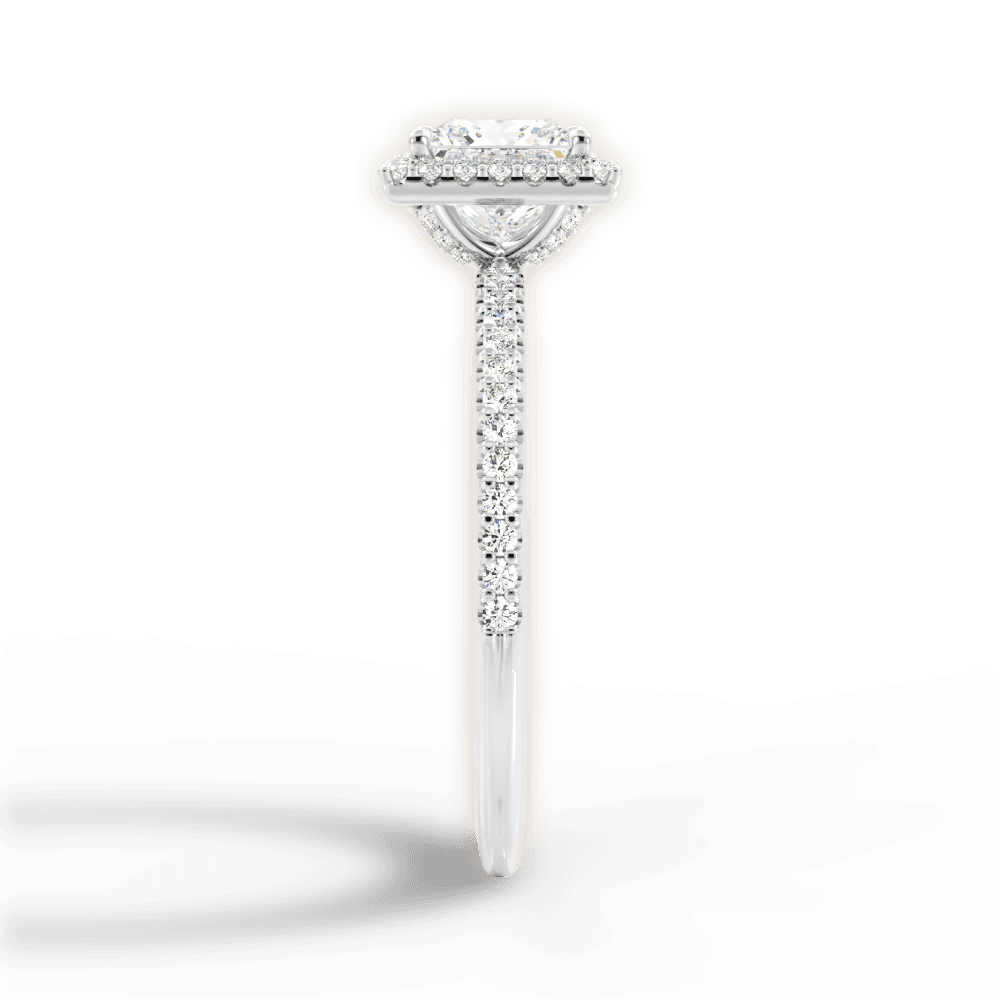 Joanne Princess Cut Lab Grown Diamond 18Kt White Gold Engagement Ring - View 2