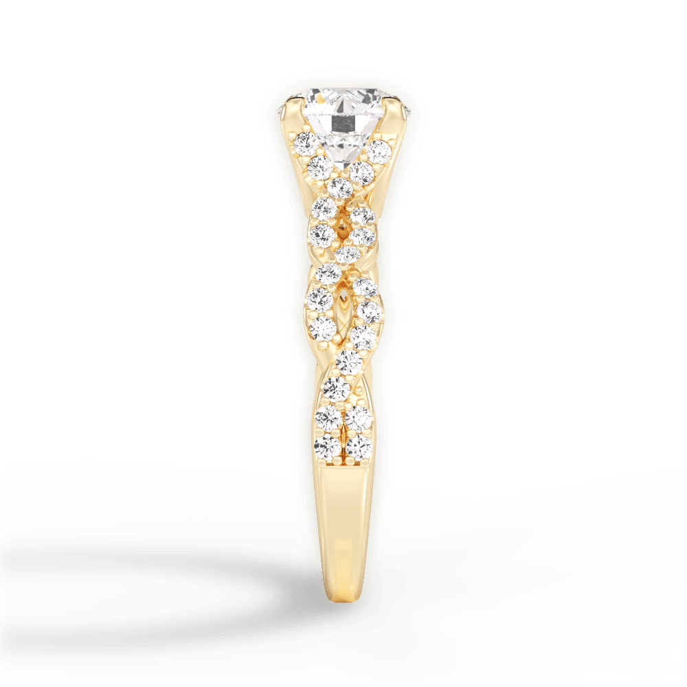 Justine Round Cut Lab Grown Diamond 18Kt Yellow Gold Engagement Ring - View 4