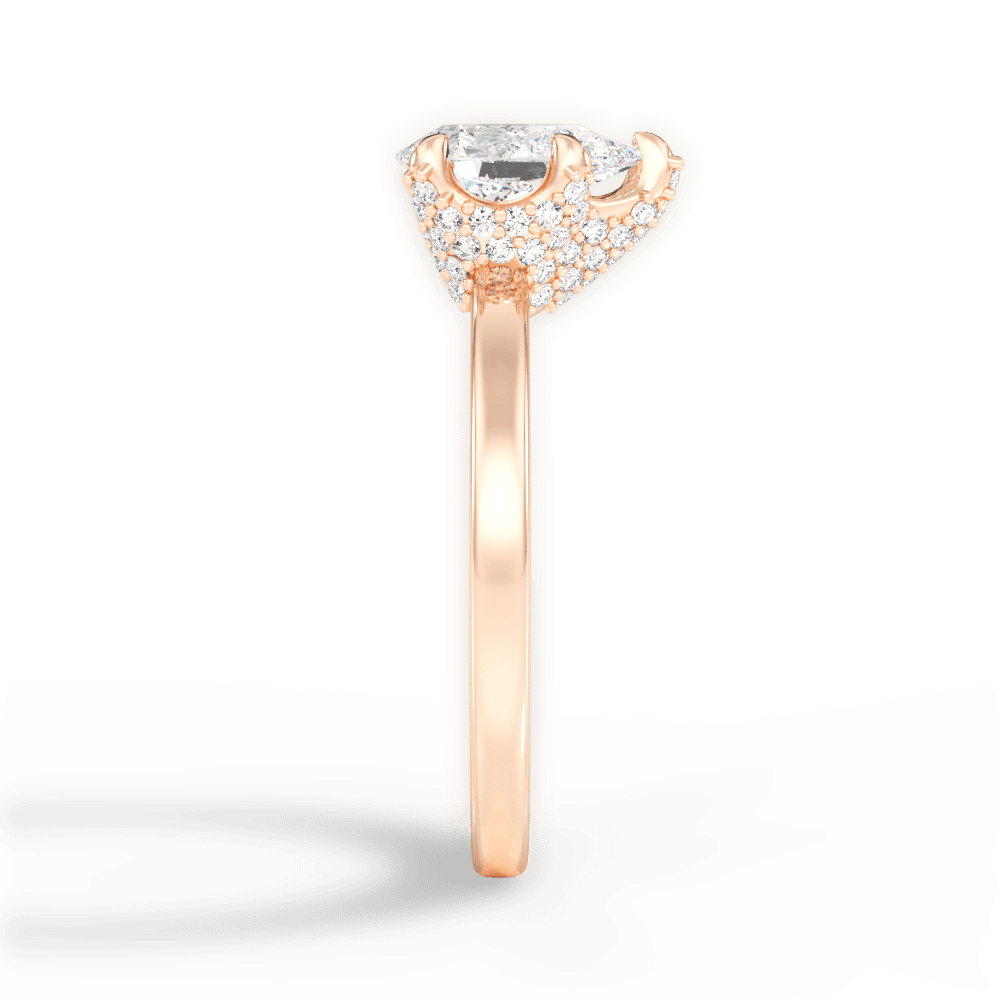 Gemma Pear Cut Lab Grown Diamond 18Kt Rose Gold Engagement Ring - View 2