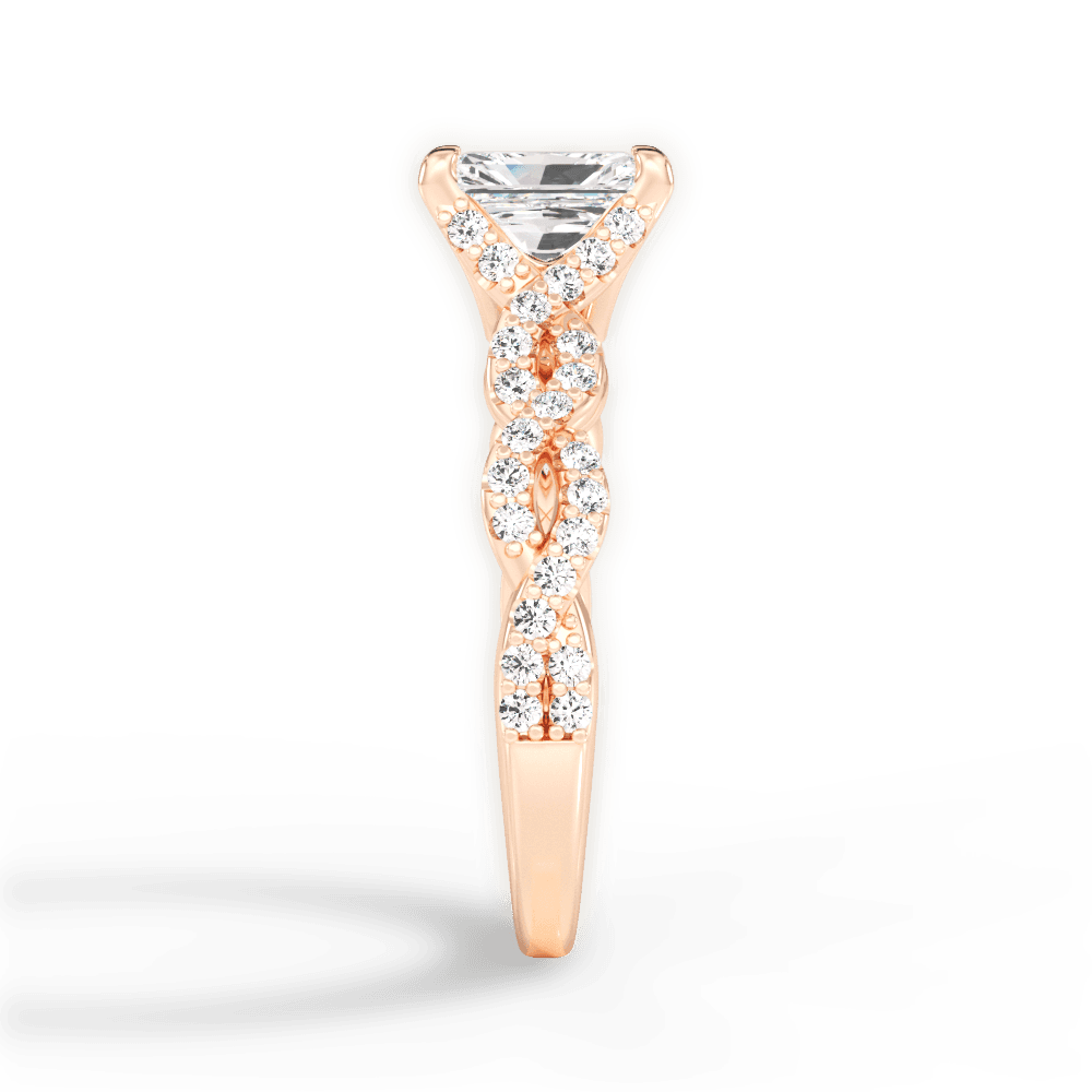 Justine Radiant Cut Lab Grown Diamond 18Kt Rose Gold Engagement Ring - View 4