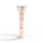 Justine Radiant Cut Lab Grown Diamond 18Kt Rose Gold Engagement Ring - View 4