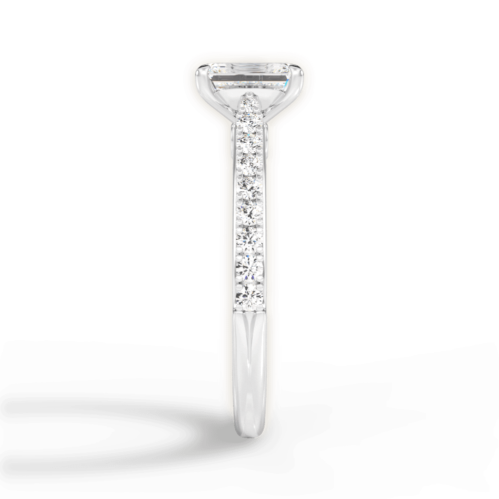 Frances Emerald Cut Lab Grown Diamond Platinum Engagement Ring - View 2