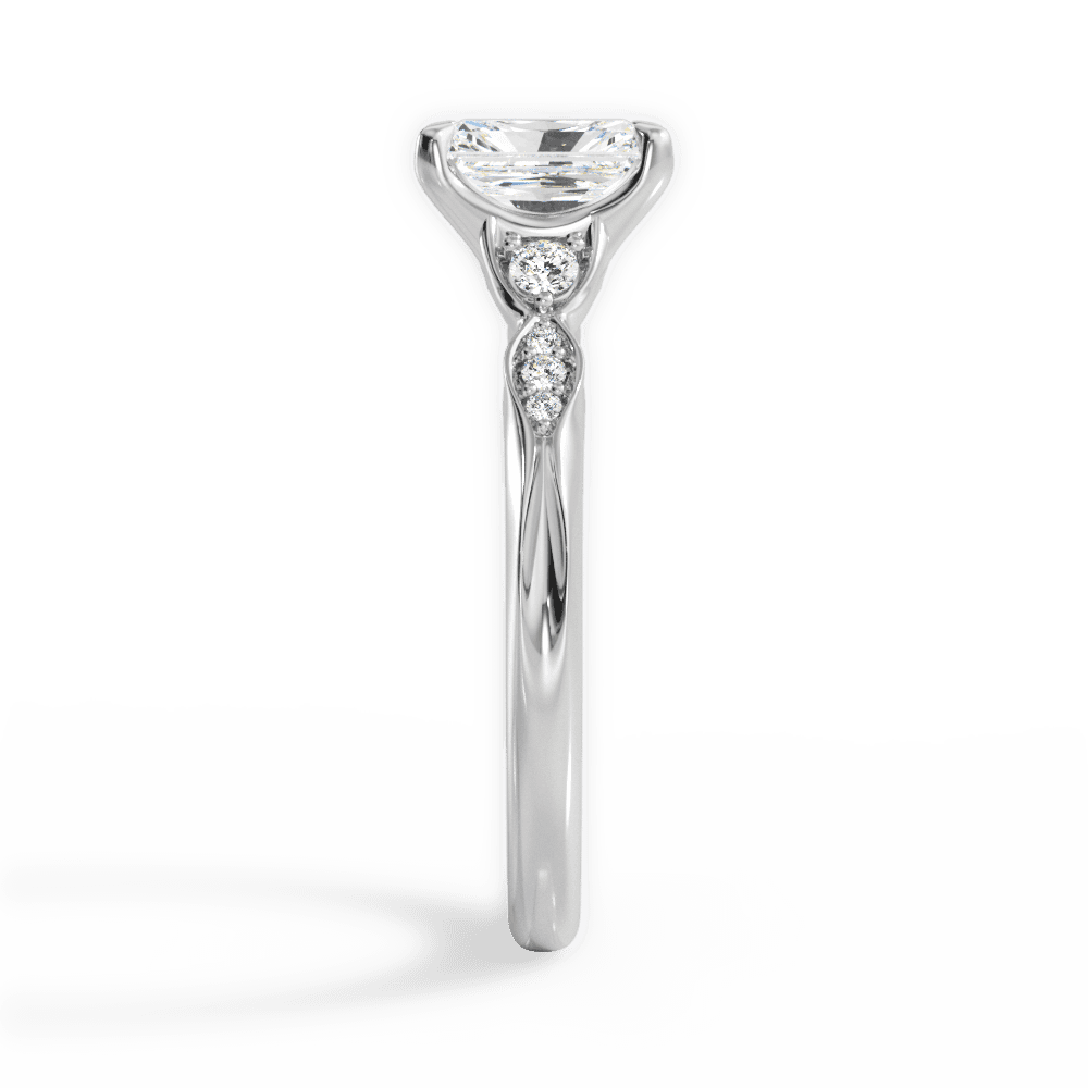 Cassie Radiant Cut Lab Grown Diamond Platinum Engagement Ring - View 4