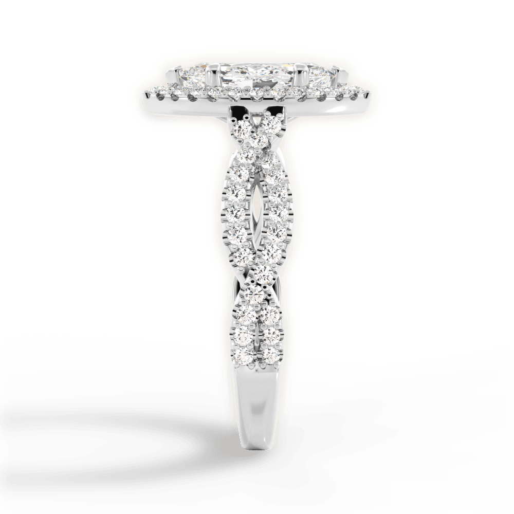 Latoya Marquise Cut Lab Grown Diamond Platinum Engagement Ring - View 4