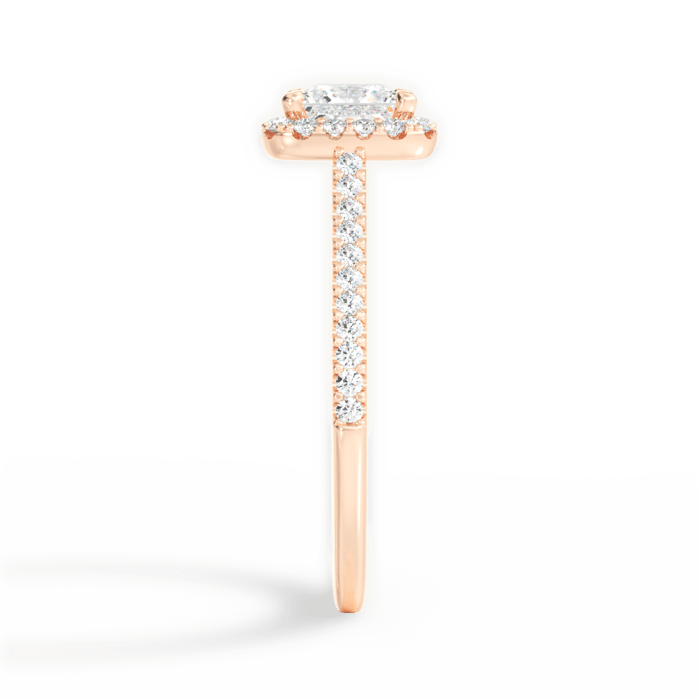 Jeanne Princess Cut Lab Grown Diamond 18Kt Rose Gold Engagement Ring - View 4