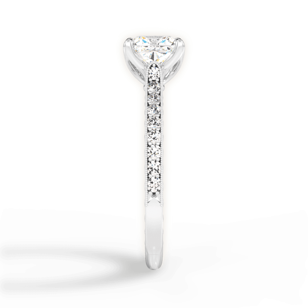 Gilda Cushion Cut Lab Grown Diamond 18Kt White Gold Engagement Ring - View 4