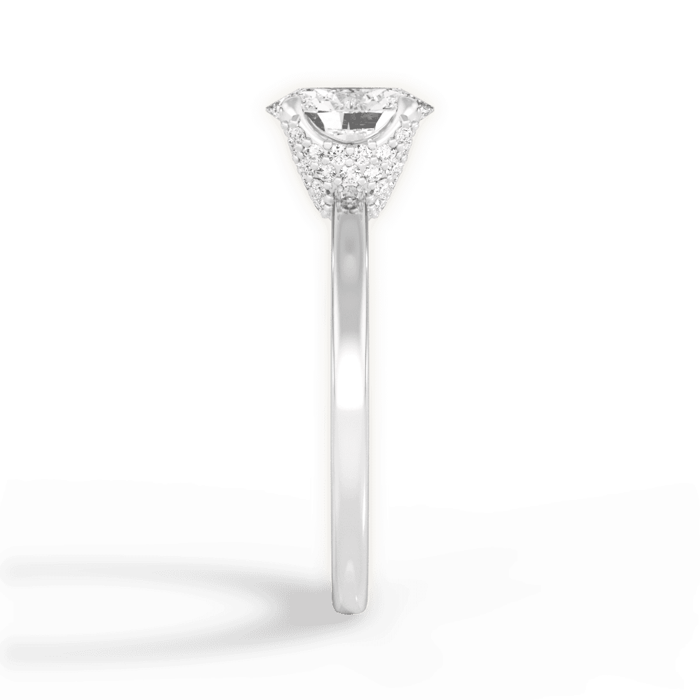 Gemma Oval Cut Lab Grown Diamond 18Kt White Gold Engagement Ring - View 4