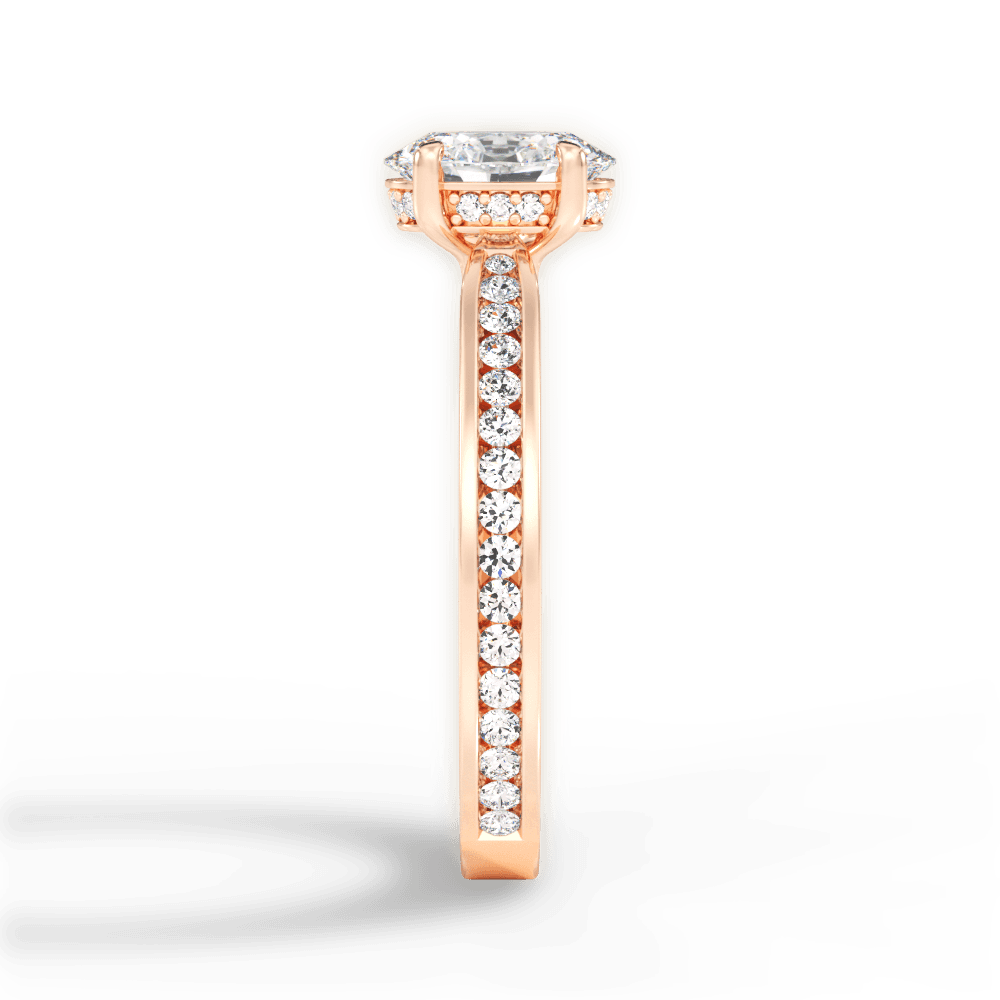 Katelyn Oval Cut Lab Grown Diamond 18Kt Rose Gold Engagement Ring - View 2