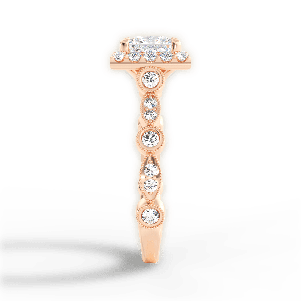 Irene Princess Cut Lab Grown Diamond 18Kt Rose Gold Engagement Ring - View 3
