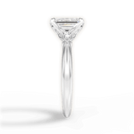 Elaine Emerald Cut Lab Grown Diamond 18Kt White Gold Engagement Ring - View 4