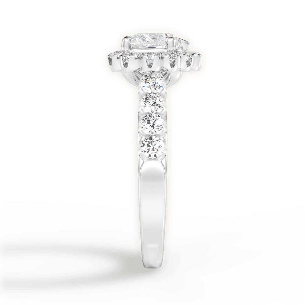 Lacey Heart Cut Lab Grown Diamond Platinum Engagement Ring - View 2