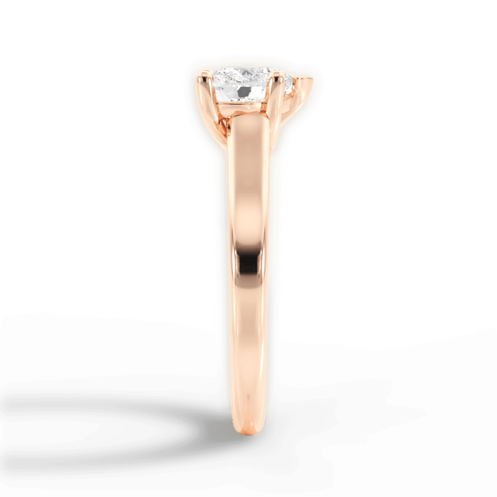 Ariana Heart Cut Lab Grown Diamond 18Kt Rose Gold Engagement Ring - View 4