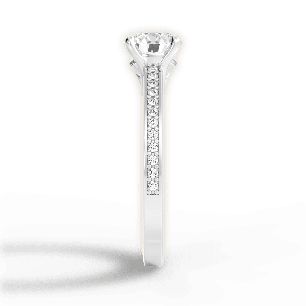 Donna Round Cut Lab Grown Diamond Platinum Engagement Ring - View 2