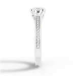 Donna Round Cut Lab Grown Diamond Platinum Engagement Ring - View 2
