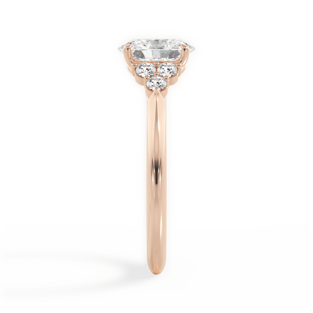 Celeste Oval Cut Lab Grown Diamond 18Kt Rose Gold Engagement Ring - View 4