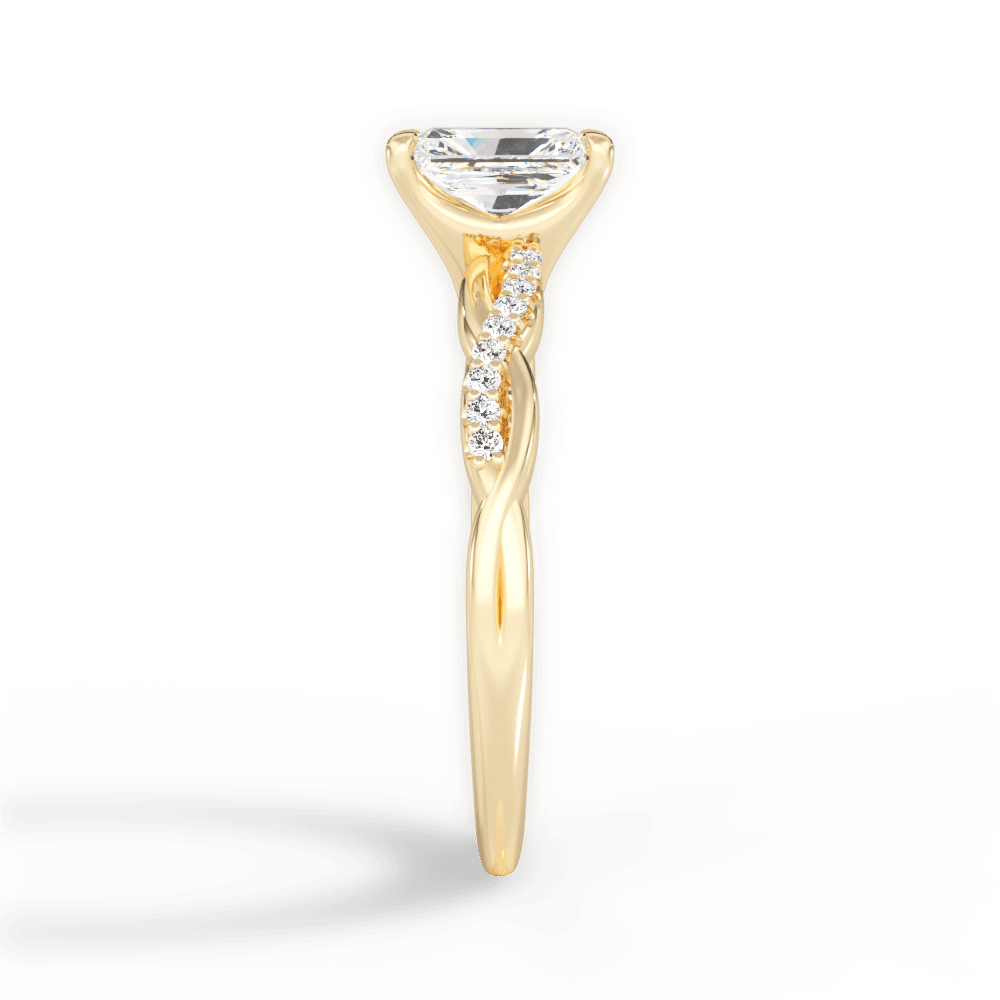 Charlotte Radiant Cut Lab Grown Diamond 18Kt Yellow Gold Engagement Ring - View 3