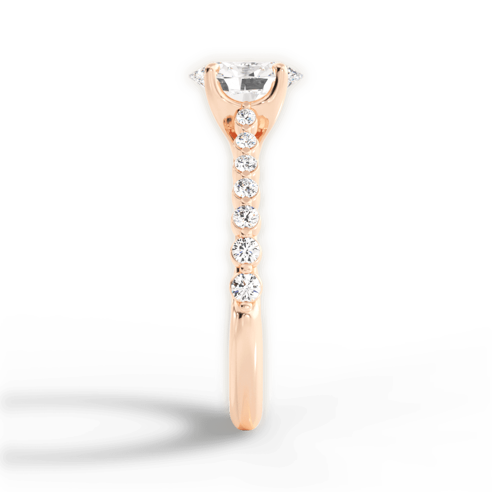 Dana Oval Cut Lab Grown Diamond 18Kt Rose Gold Engagement Ring - View 2