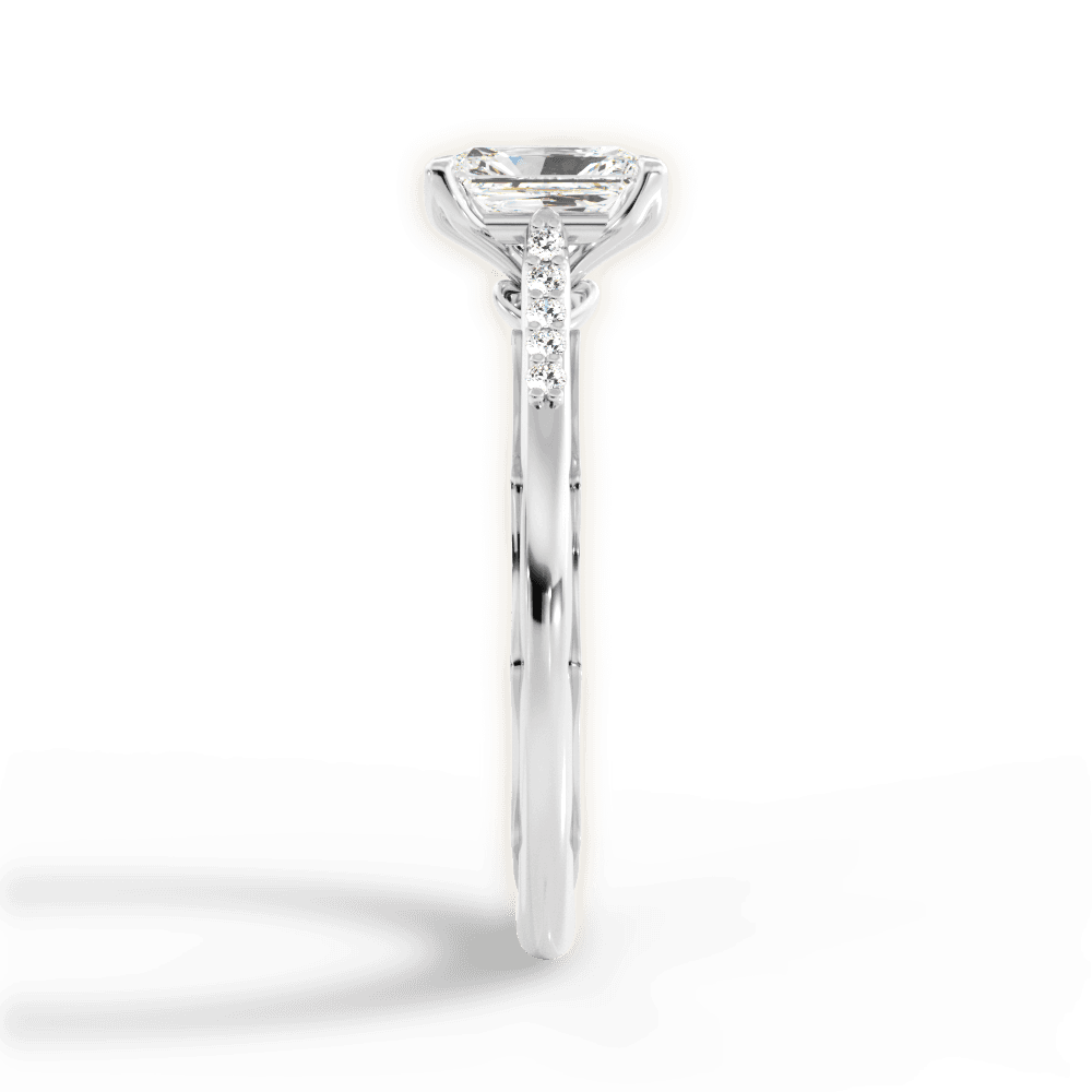 Christina Radiant Cut Lab Grown Diamond Platinum Engagement Ring - View 2